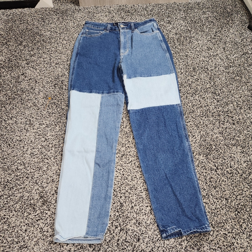 Hollister Patchwork Colorblock Ultra High Rise Mom Jeans,90s, Size 3R, W26/L27
